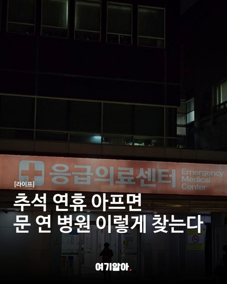 추석 연휴 아프면 문 연 병원 이렇게 찾는다