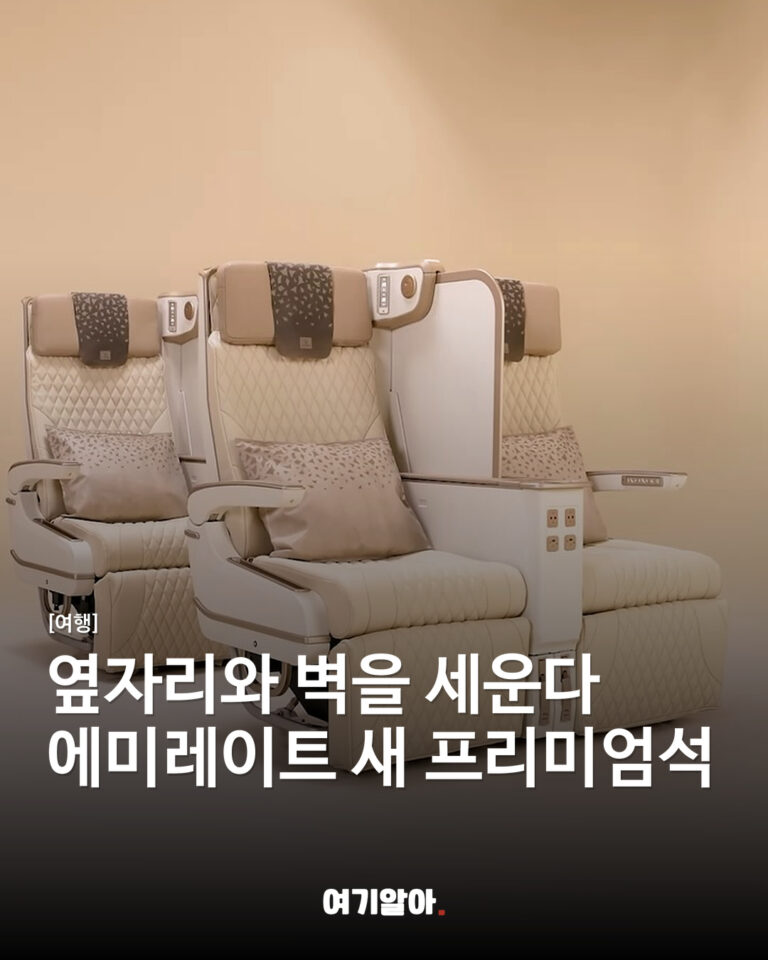 옆자리와 벽을 세운다 에미레이트 새 프리미엄석