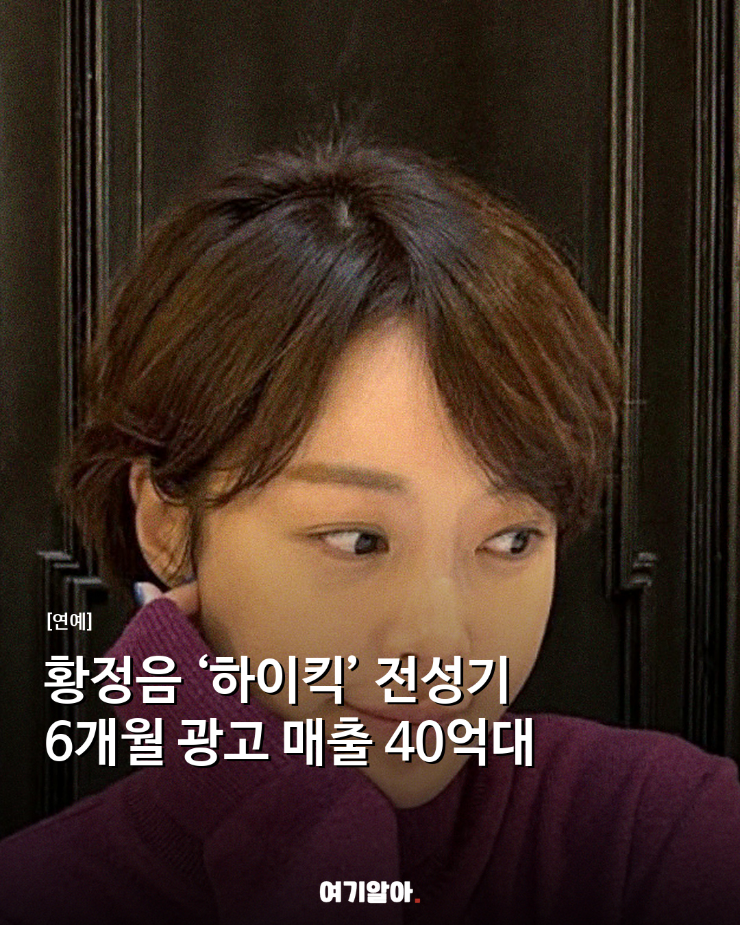 황정음 ‘하이킥’ 전성기 6개월 광고 매출 40억대