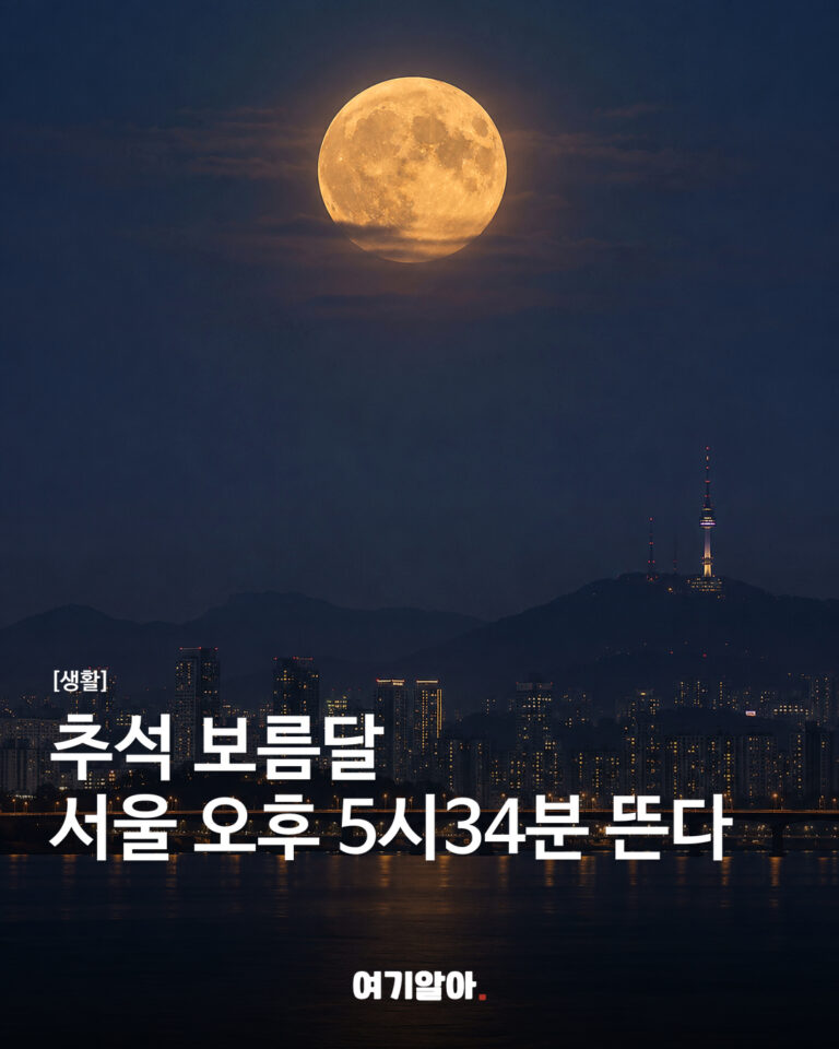 추석 보름달서울 오후 5시34분 뜬다